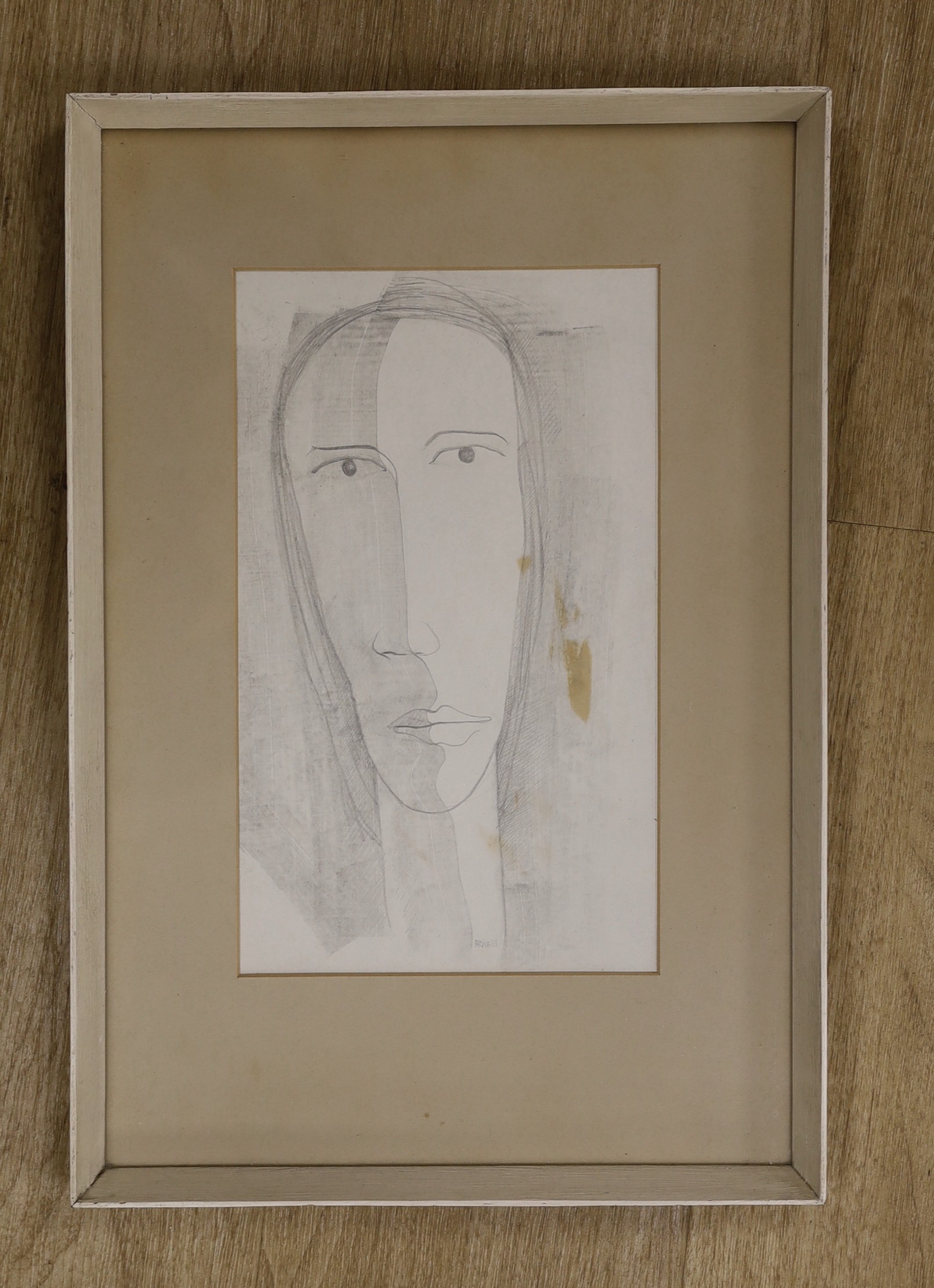Richard O'Neill (Irish School), pencil on paper, 'Head', with artist's label verso, 29.5 x 17.5cm